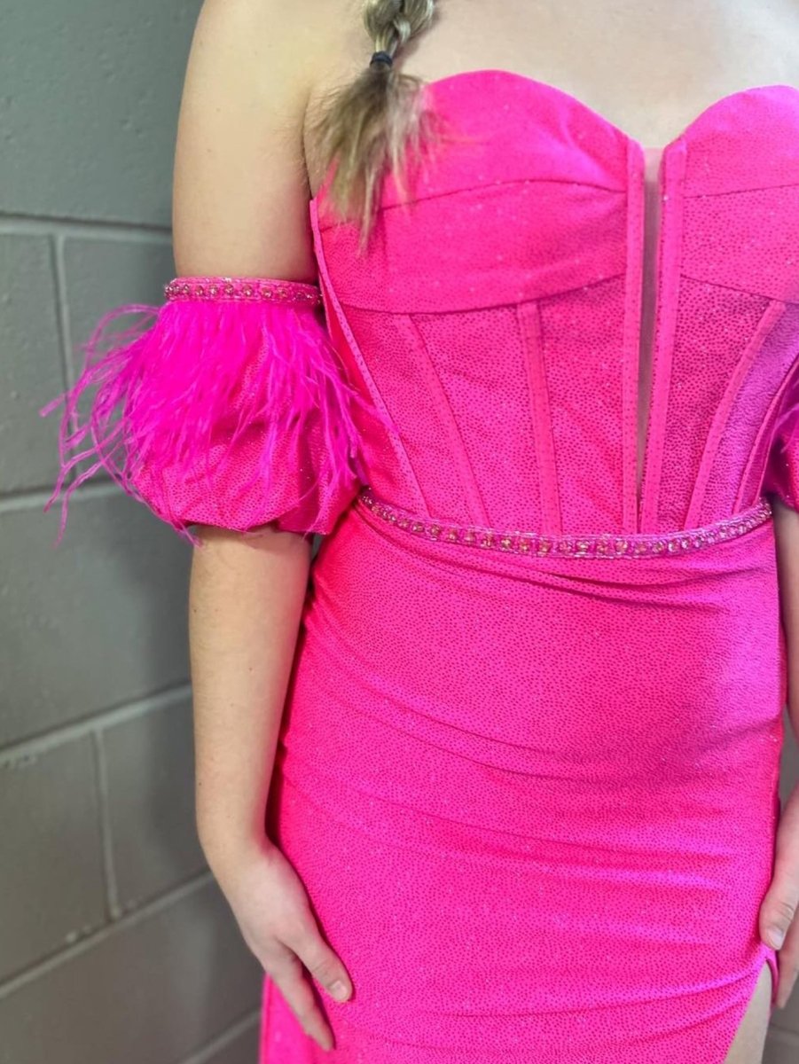 Iliana | Pink Mermaid Strapless Tight Long Prom Dress With Slit - KissProm