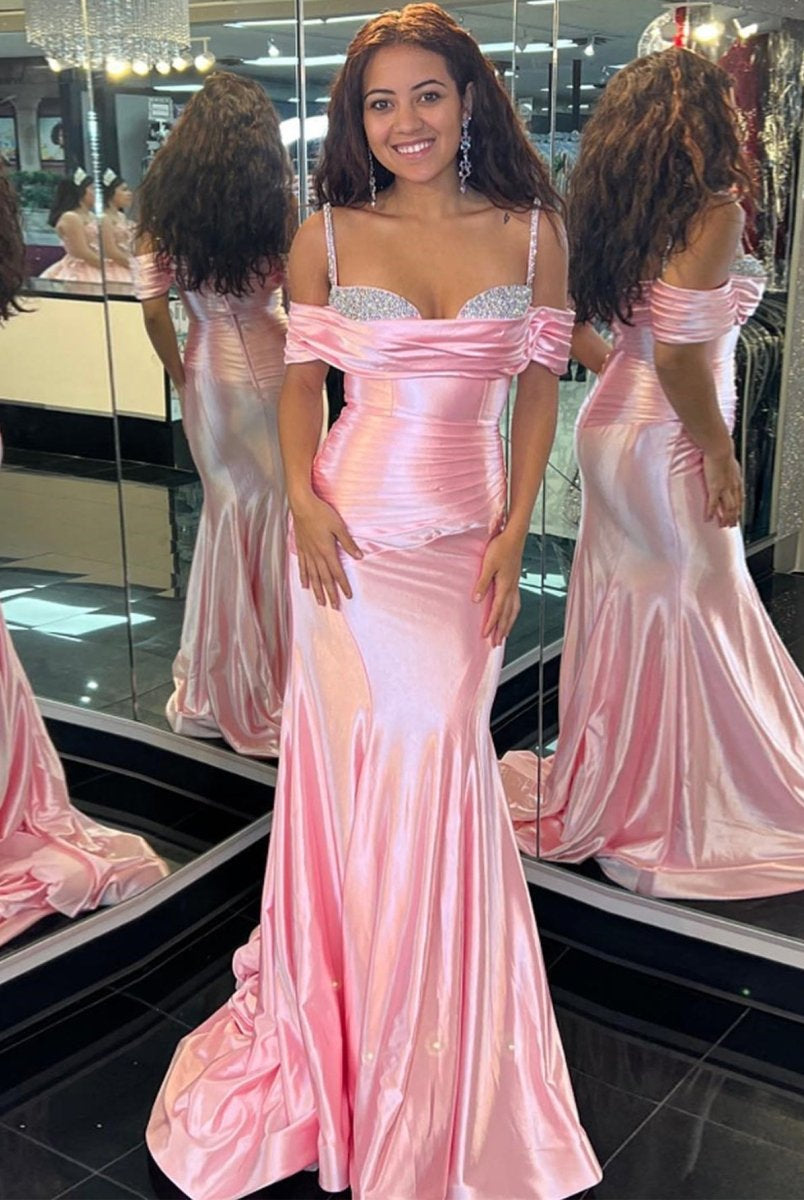 Judith | Pink Sweetheart Neck Long Mermaid Prom Dress - KissProm