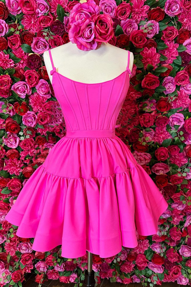 Mabel |A-line Ruffled Lace-Up Homecoming Dress