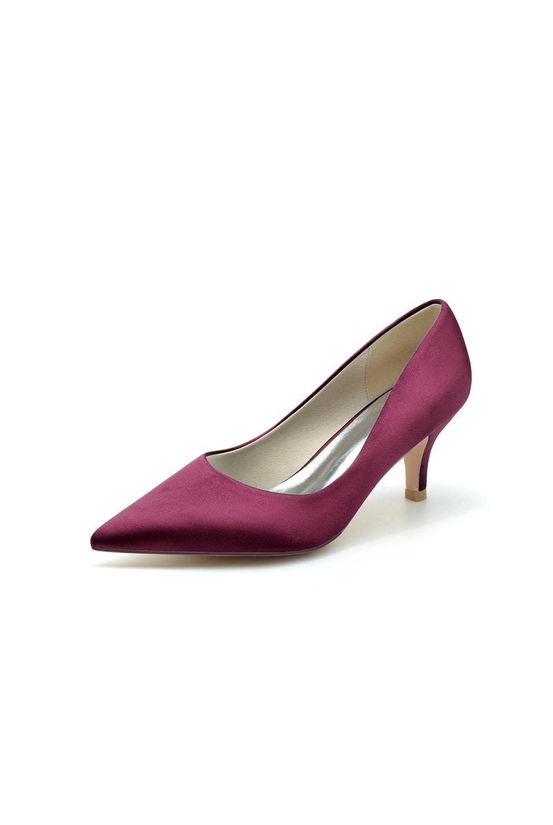 Simple Pointed Toe Kitten Heels - KissProm