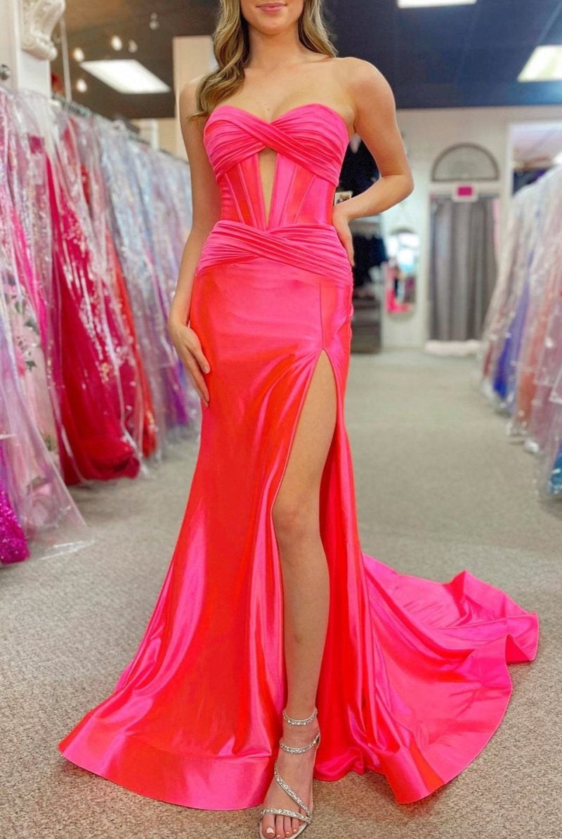 Brylee| Sweetheart Satin Mermaid Long Prom Dress