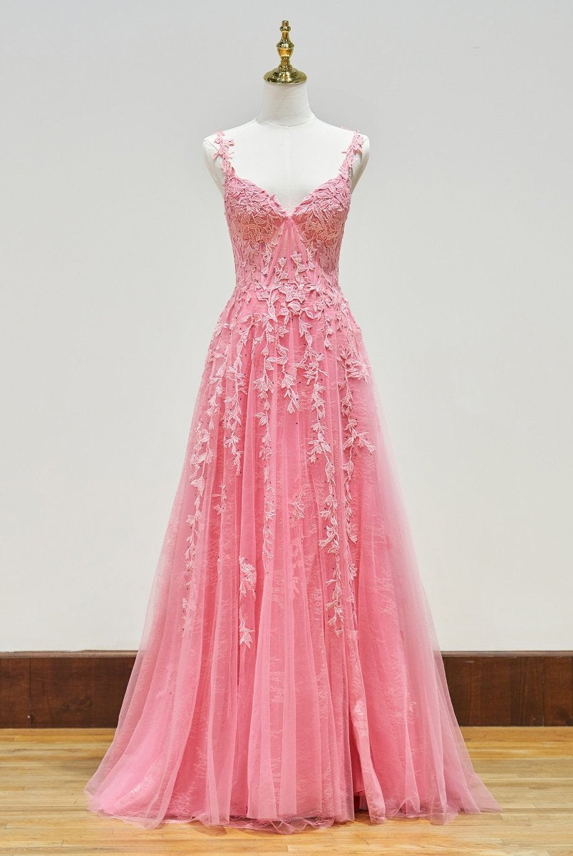 Mariana |A-line Sweetheart Lace Tulle Prom Dress with Slit