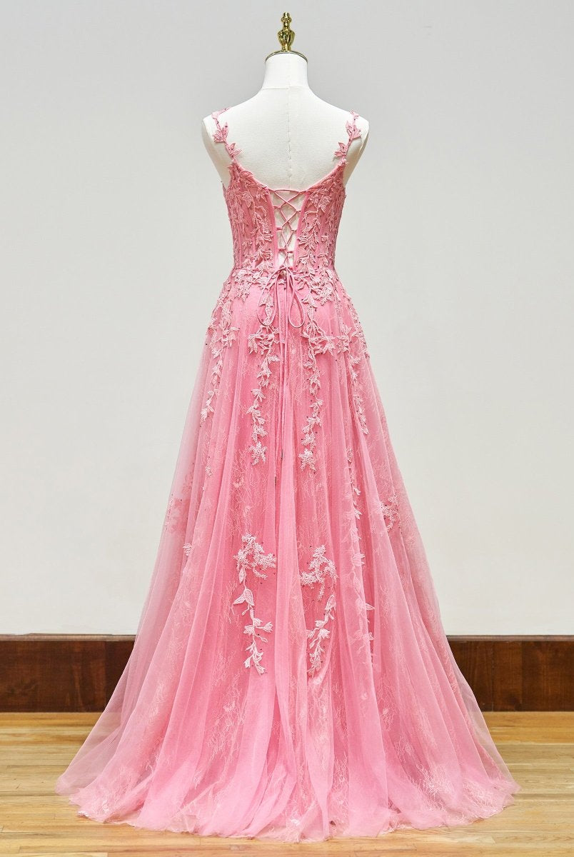 Mariana |A-line Sweetheart Lace Tulle Prom Dress with Slit