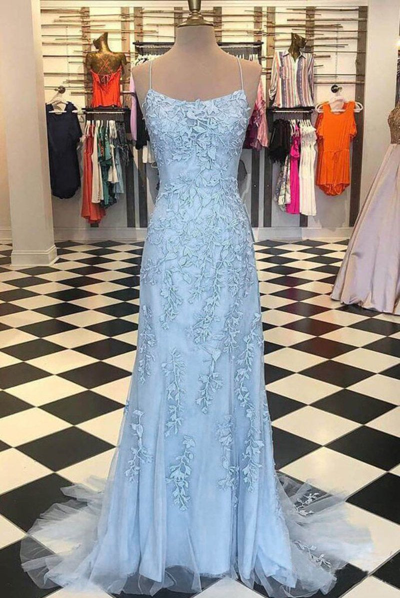 Lucille |Mermaid Spaghetti Straps Lace Prom Dress