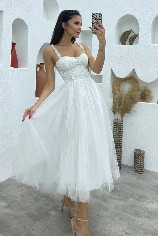 A-Line Sweetheart symmetrical Satin Wedding Dresses With Cascading Ruffles