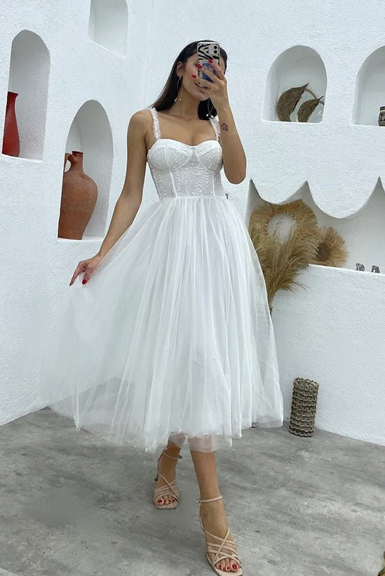 A-Line Sweetheart symmetrical Satin Wedding Dresses With Cascading Ruffles