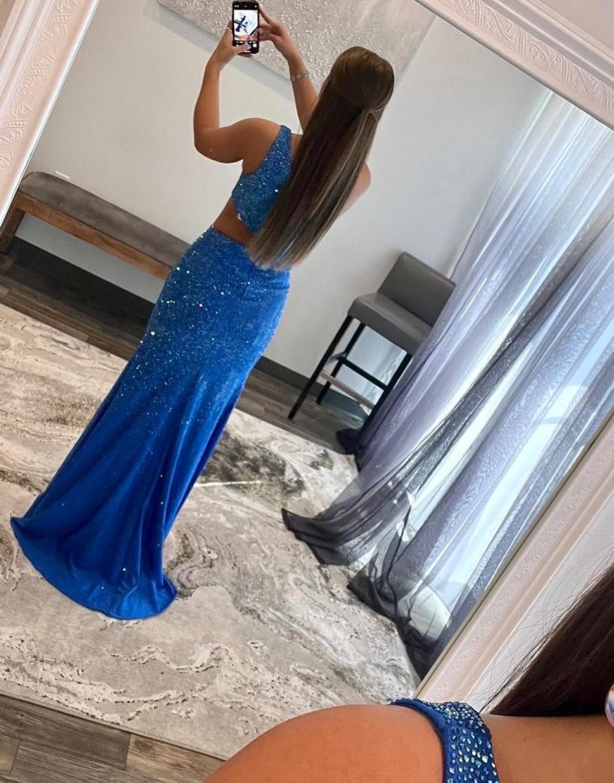 Toni | One Shoulder Royal Blue Prom Dress with Split - KissProm