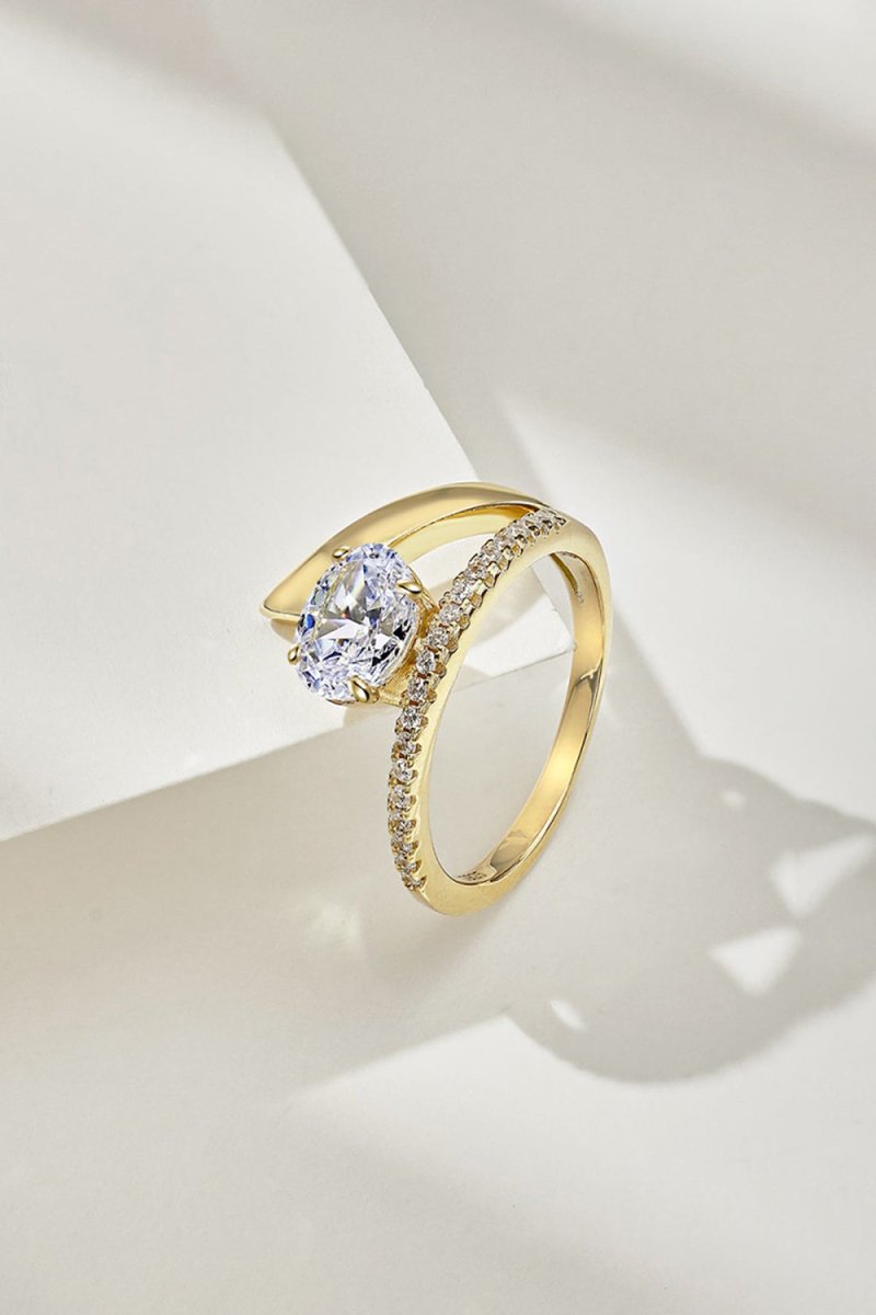 18k Gold Plated Radiant Oval Cut Gemstone Jewelry Ring