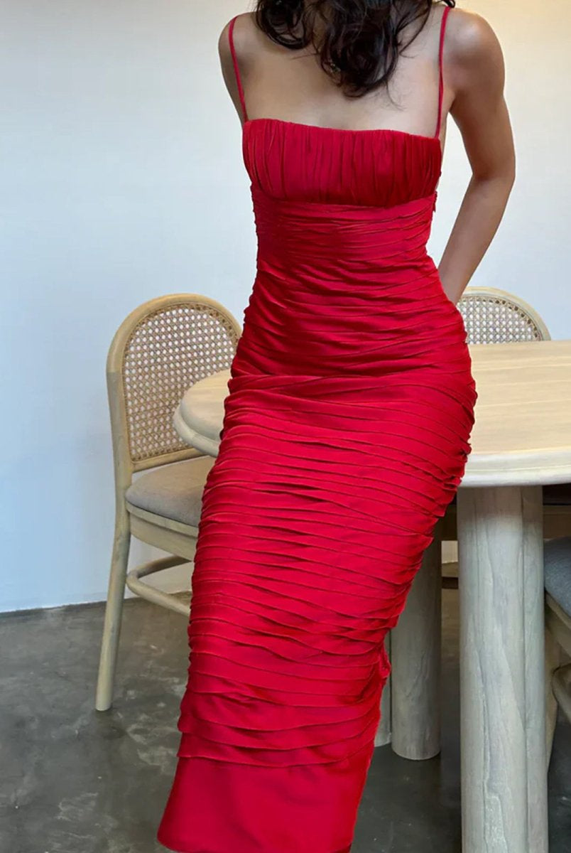 Henry | Mermaid Spaghetti Straps Floor Length Sleeveless Pink Prom Dress - KissProm