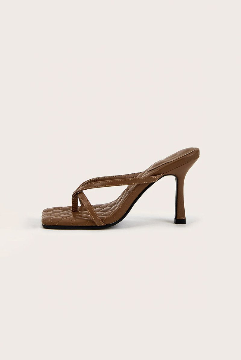 Outdoor Peep Toe Sandals Stiletto Heel Microfiber Leather Fashion Shoes - KissProm