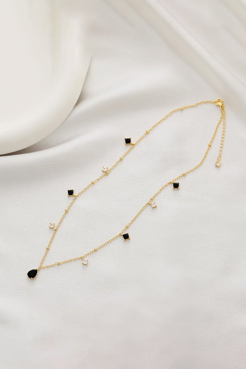 Teardrop Zircon Tassel Necklace