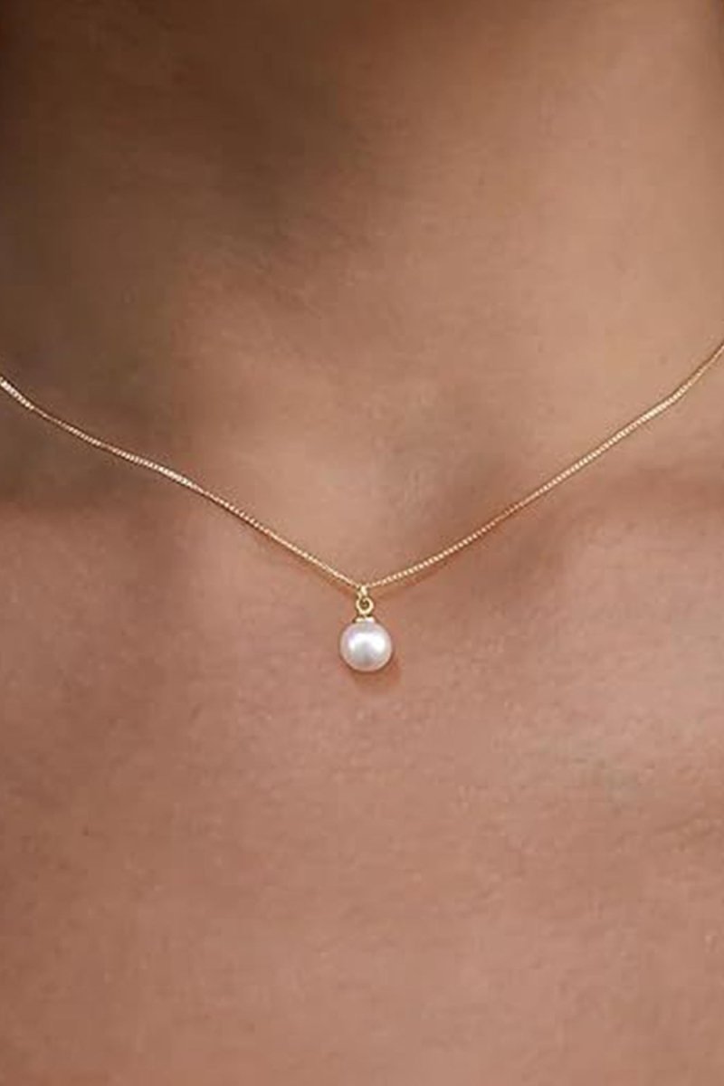 Gold Pearl Pendant Necklace - KissProm