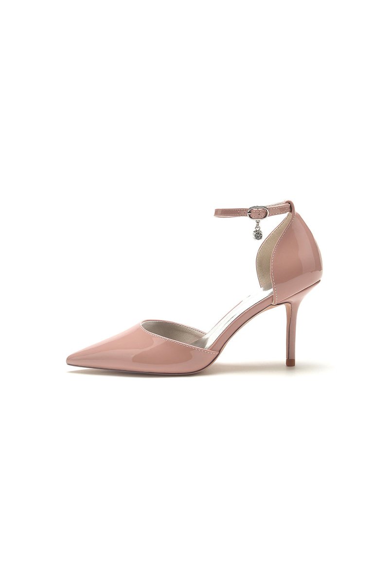 Pointed - Toe High Heels with Ankle Strap - KissProm