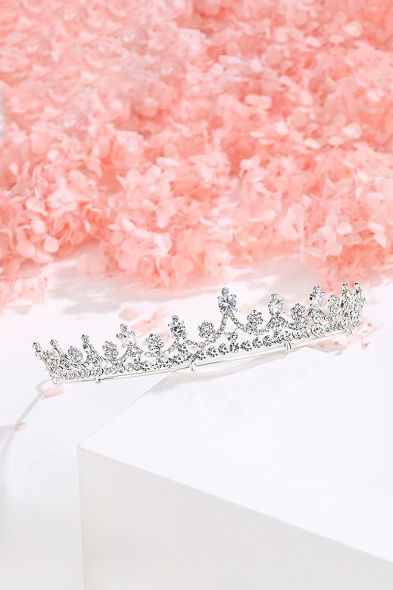 Shinny Zircons Delicate Royal Bridal Alloy Tiara - KissProm