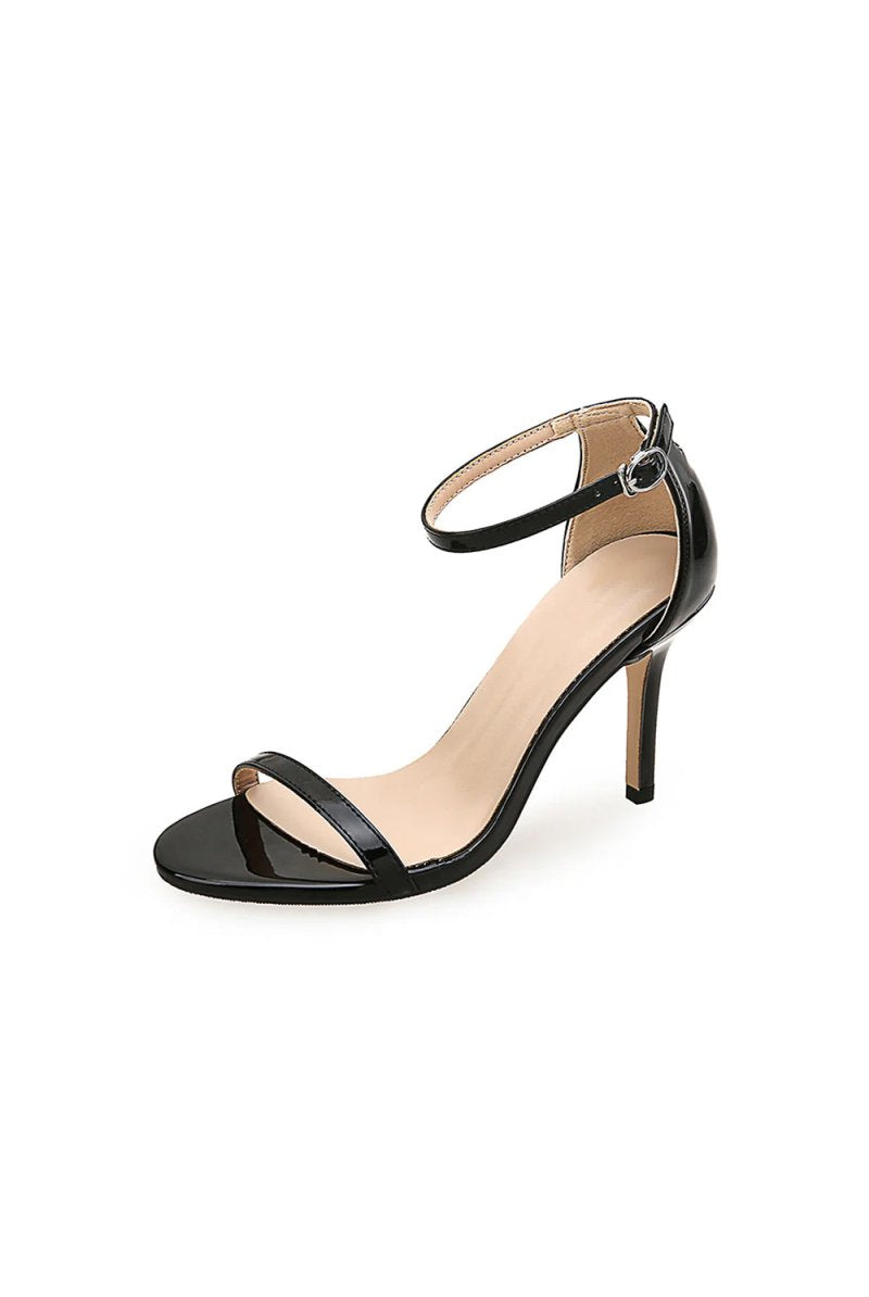 Outdoor Peep Toe Stiletto Heel Patent Leather Shoes With Hollow-out