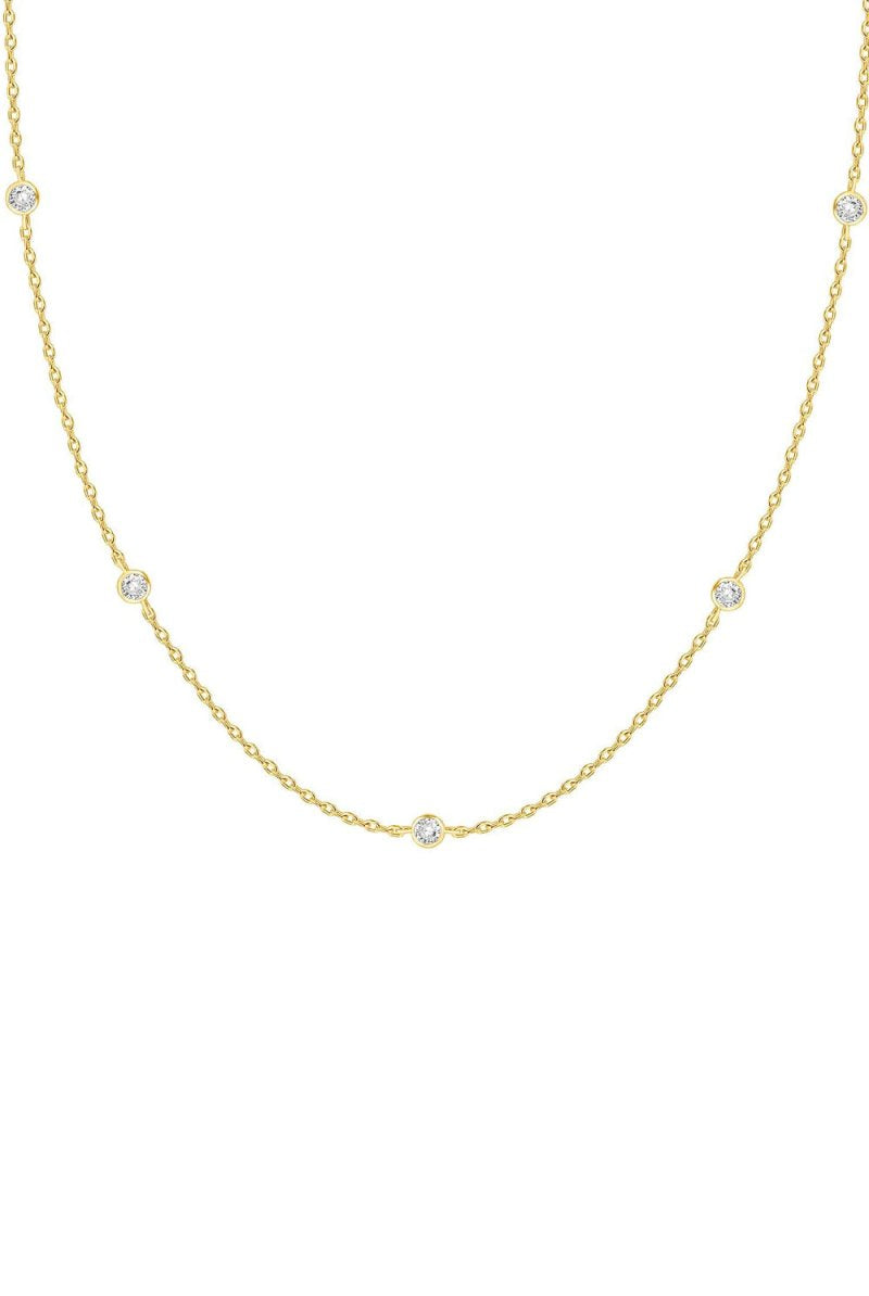 Round Zircon Clavicle Necklace - KissProm