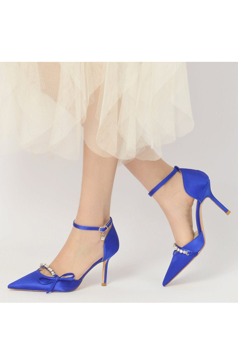 Pointed Toe Party Heels with Bow - KissProm