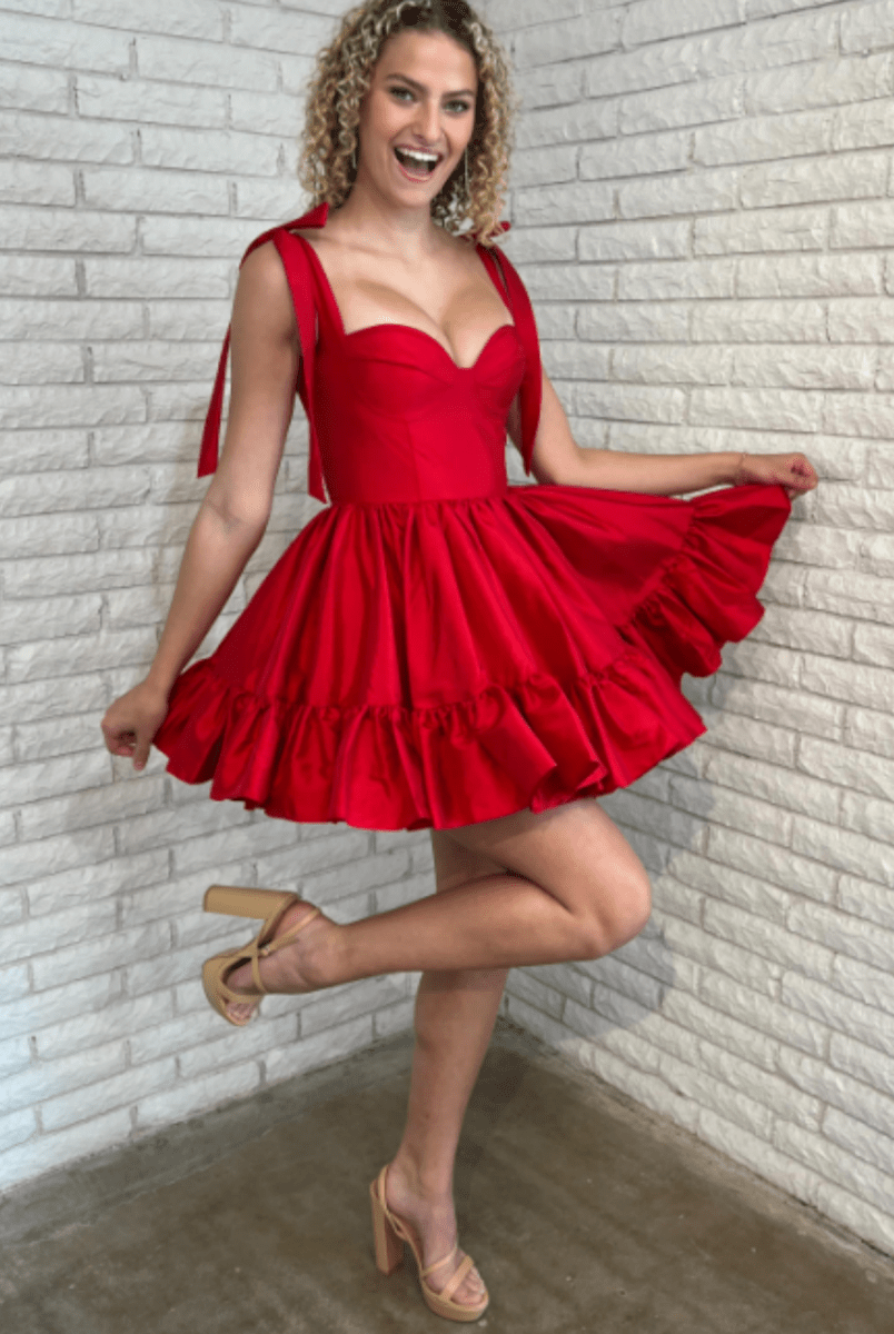 Sabrina |A-line Sweetheart Homecoming Dress with Ruffle