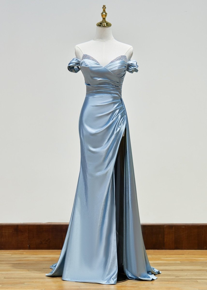 Adelaide |Mermaid Satin Long Prom Dress with Slit