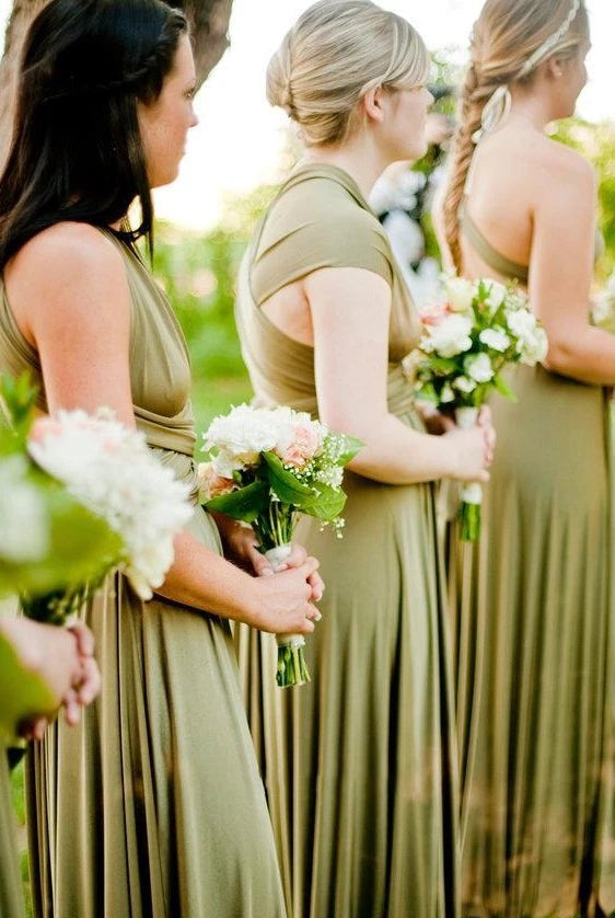 Jersey Simple Garden Bridesmaid Dress with Open Back and Sash - KissProm