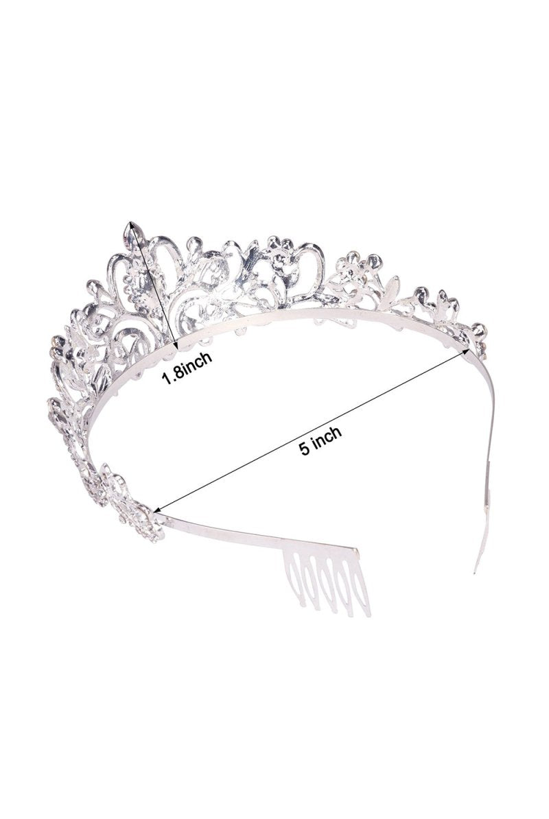 Silver Crystal Tiara Crown - KissProm