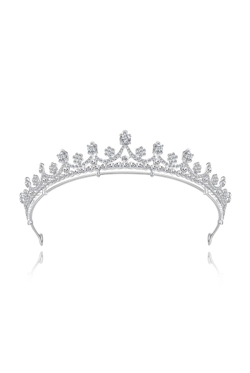 Shinny Zircons Delicate Royal Bridal Alloy Tiara - KissProm