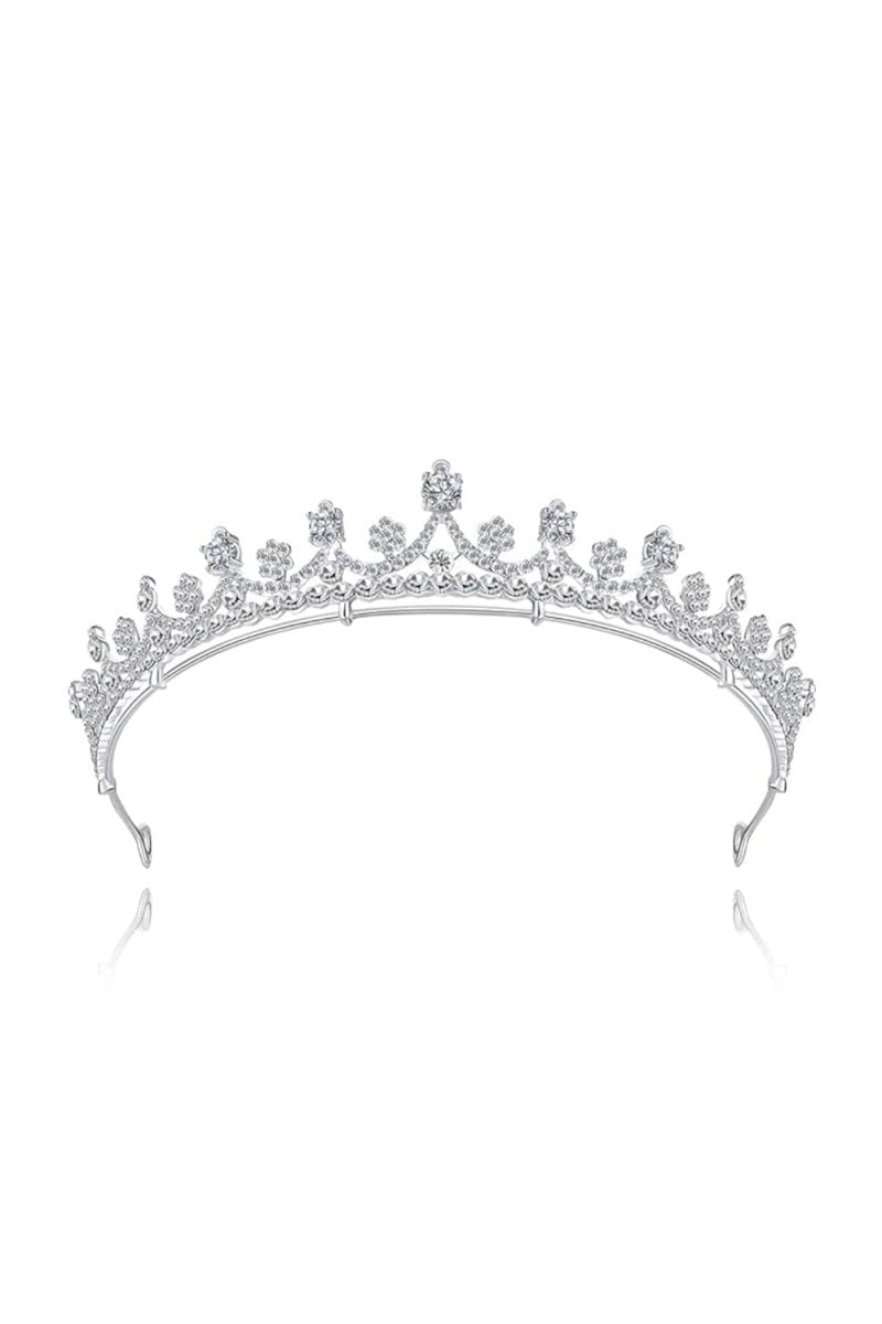 Shinny Zircons Delicate Royal Bridal Alloy Tiara - KissProm