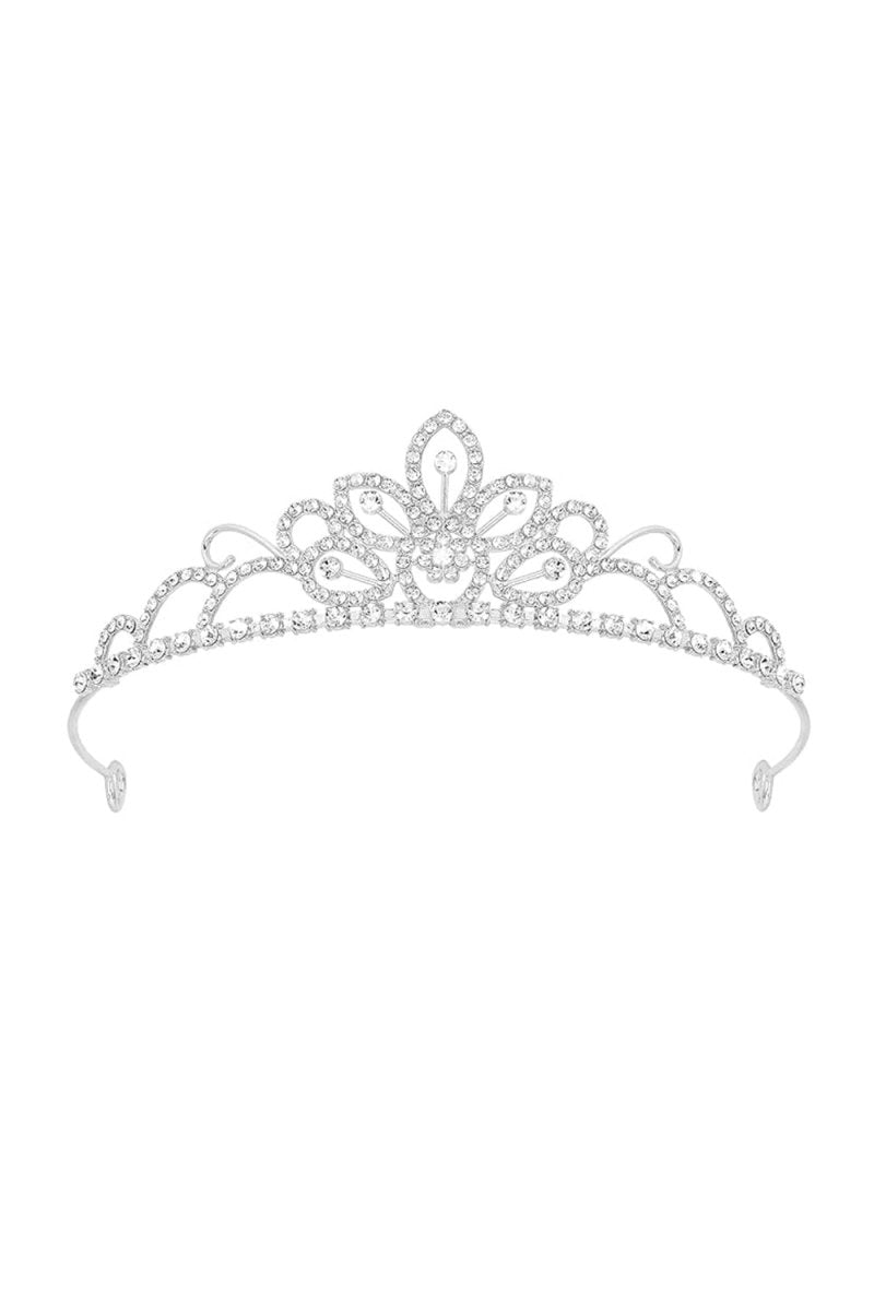 Silver Princess Tiaras with Crystal Decoration - KissProm