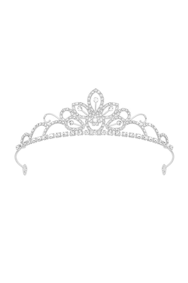 Silver Princess Tiaras with Crystal Decoration - KissProm