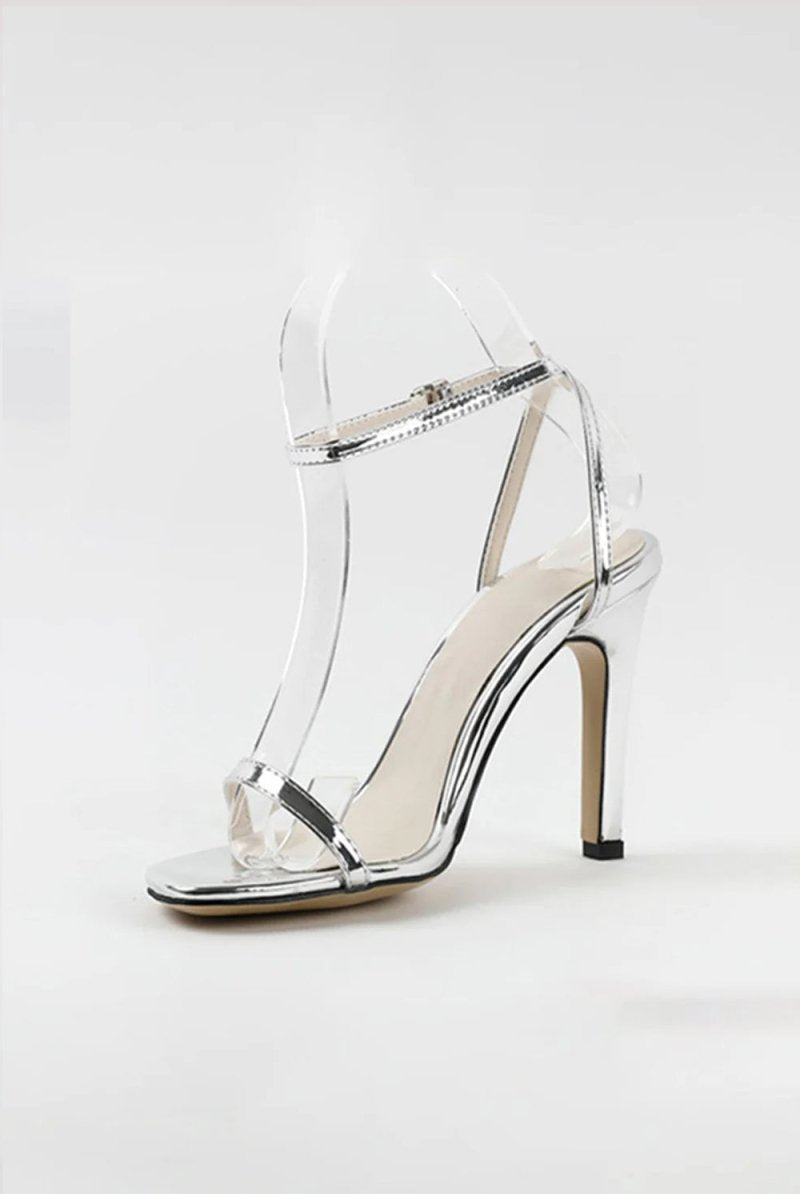 Outdoor Peep Toe Stiletto Heel Shoes With Buckle Ankle Strap
