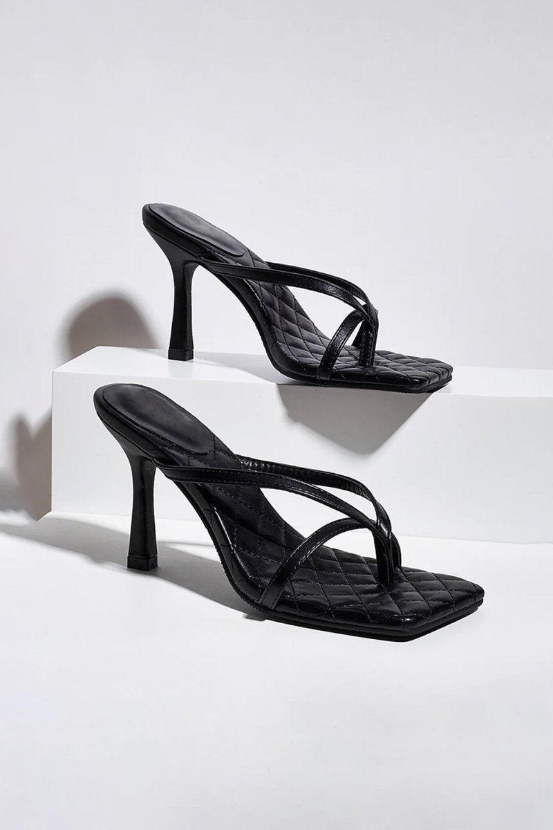 Outdoor Peep Toe Sandals Stiletto Heel Microfiber Leather Fashion Shoes - KissProm