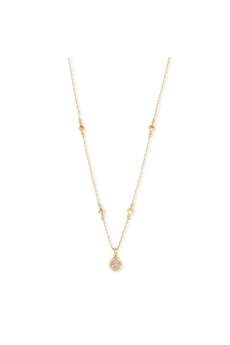 Gold Crystal Pendant Necklace