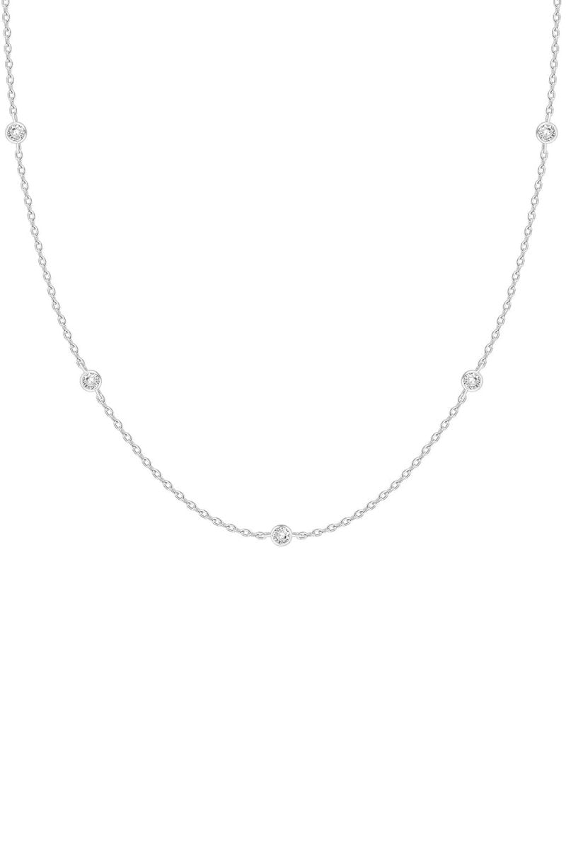 Round Zircon Clavicle Necklace - KissProm