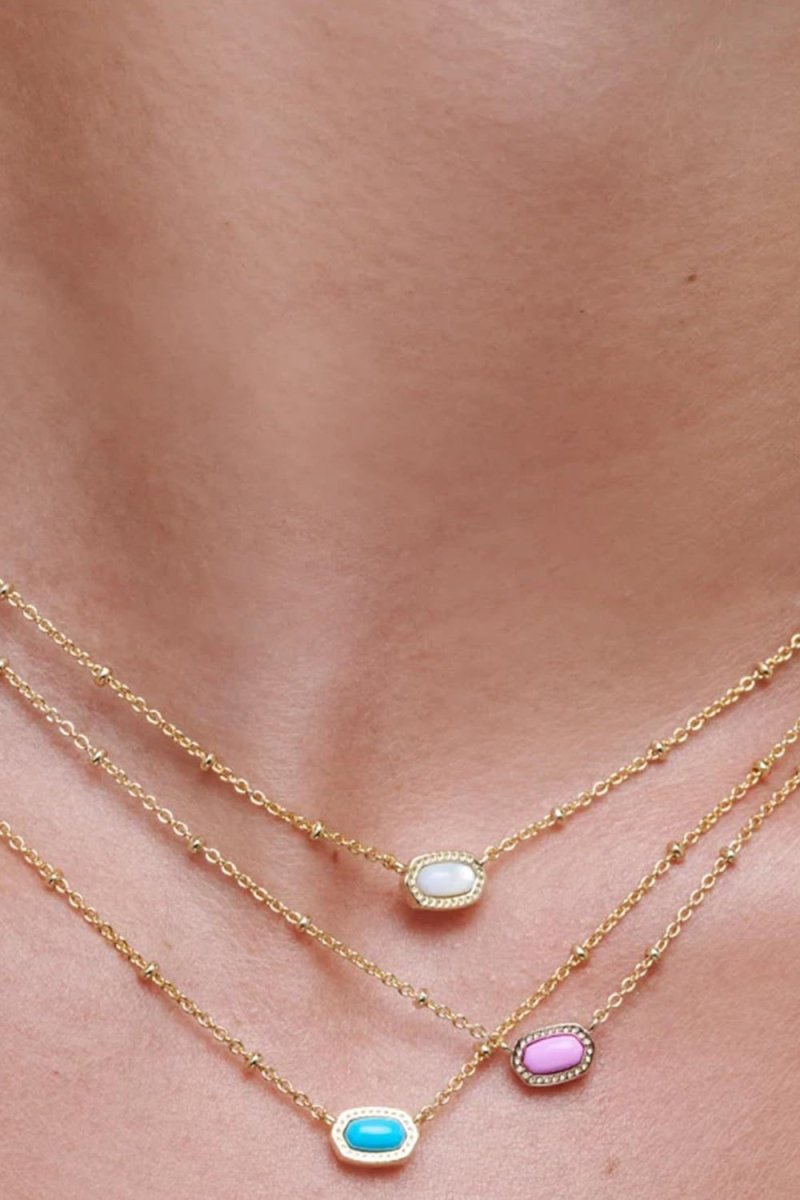 Natural Stone Crystal Pendant Necklace - KissProm