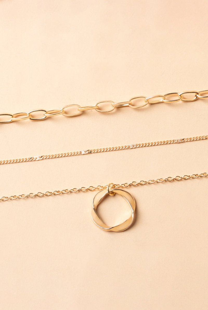 Simple Hoop Double Layer Necklace - KissProm