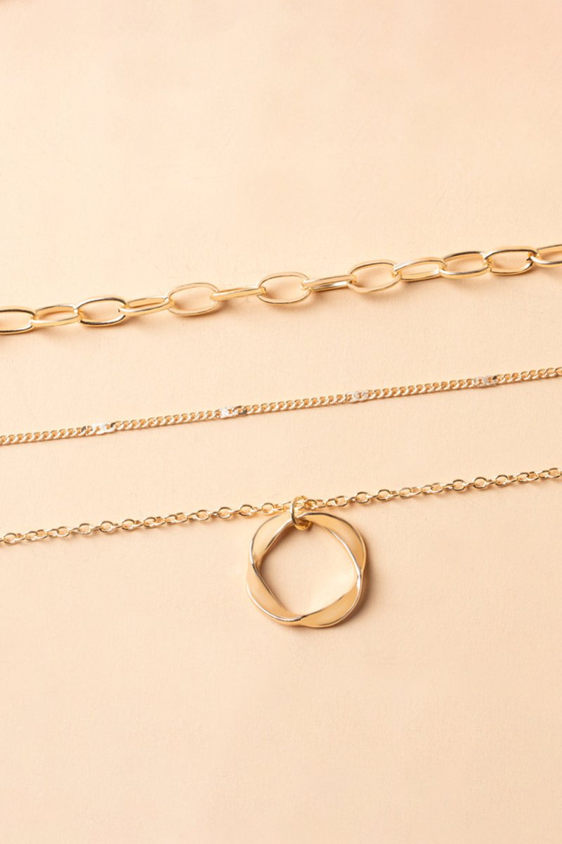 Simple Hoop Double Layer Necklace - KissProm