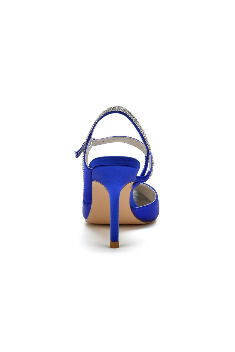 Pointed Toe Stiletto Heel with Crystal Strap - KissProm
