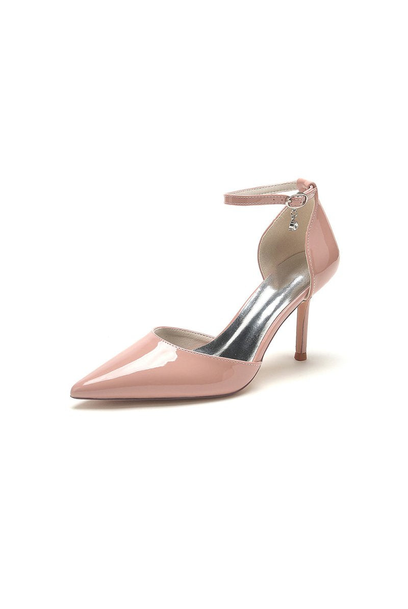Pointed - Toe High Heels with Ankle Strap - KissProm