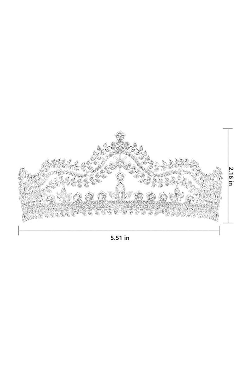 Crystal - Embellished Tiara in Silver Tone - KissProm