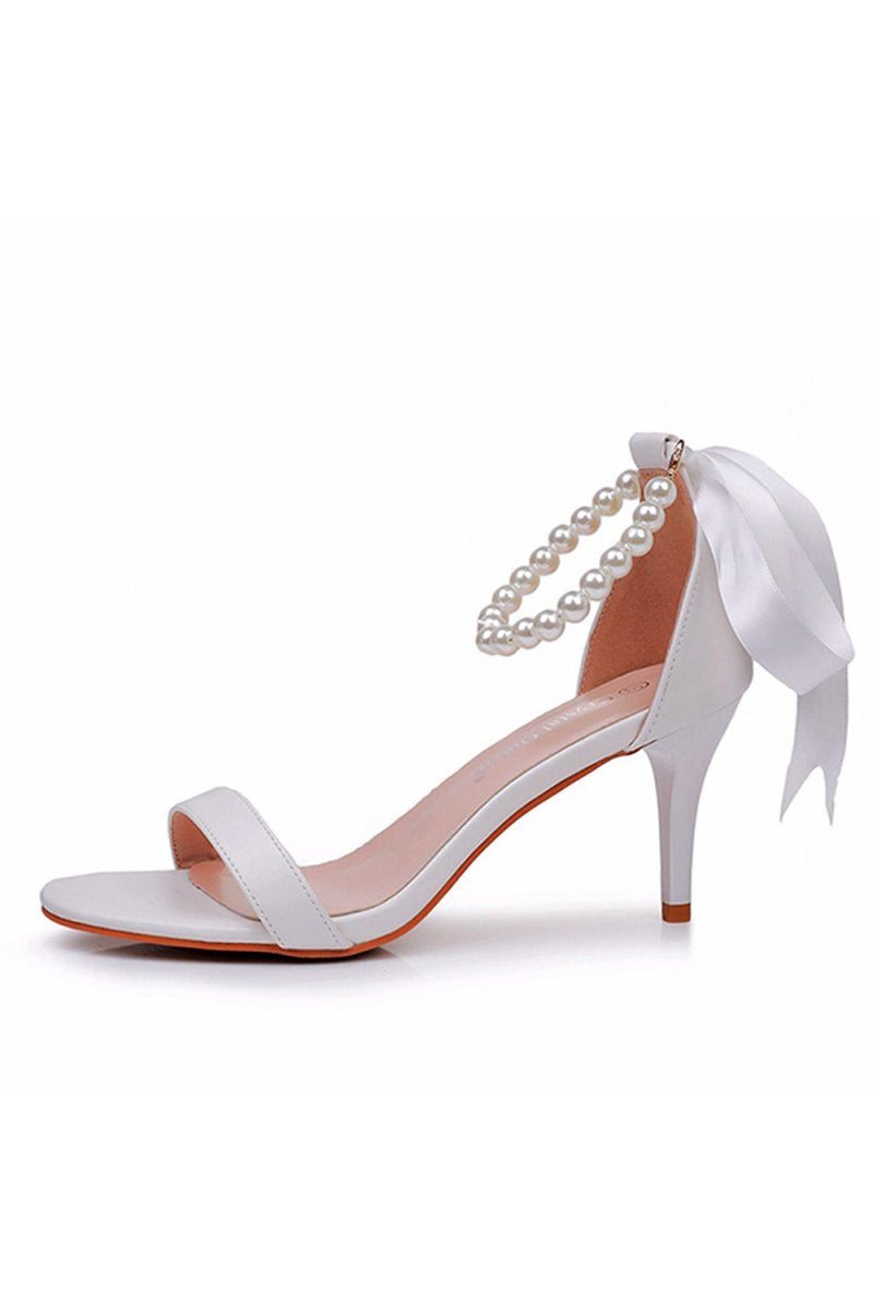 Elegant Open Toe Ankle - Strap Stiletto Sandals - KissProm