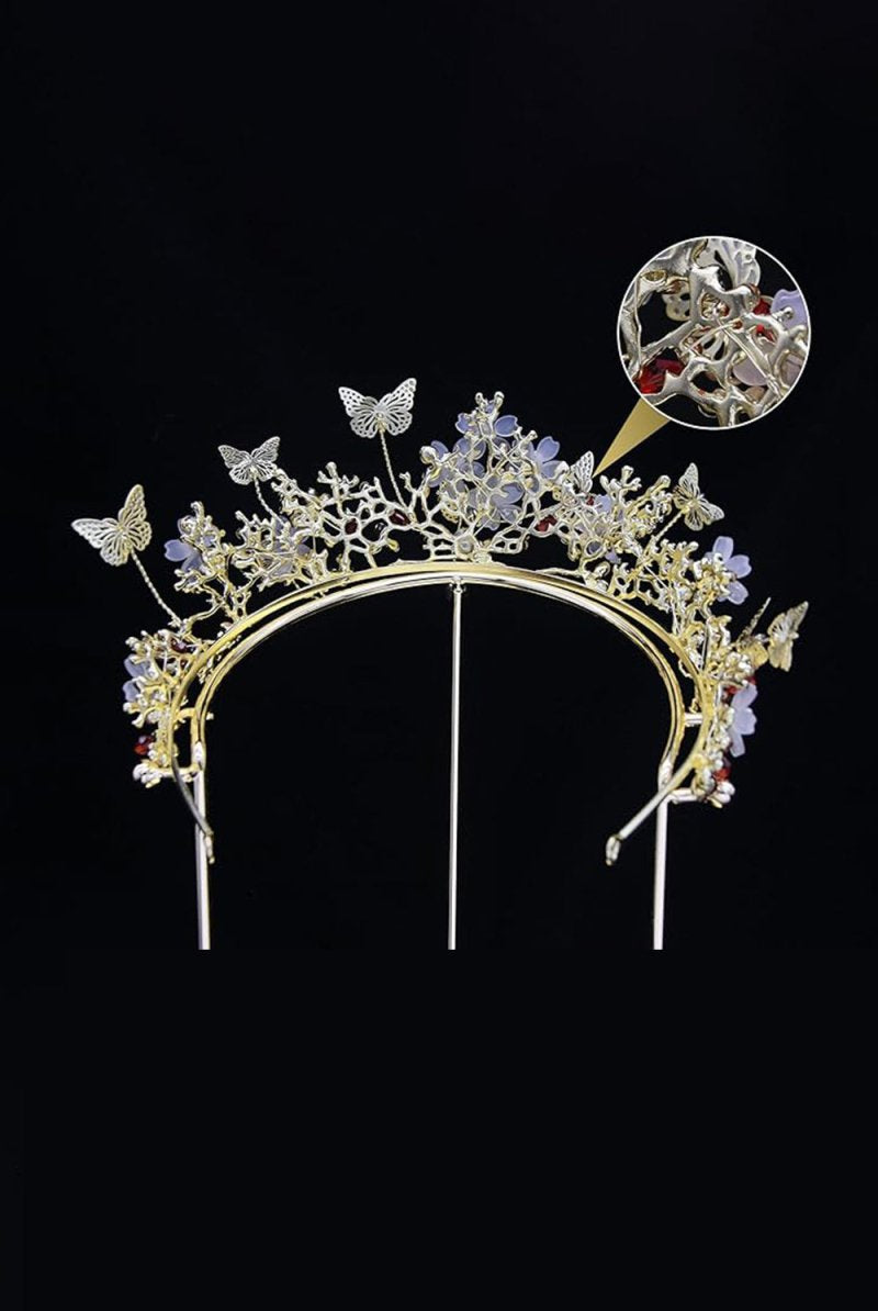 Crystal Baroque Fairy Headpiece Butterflies Tiara - KissProm