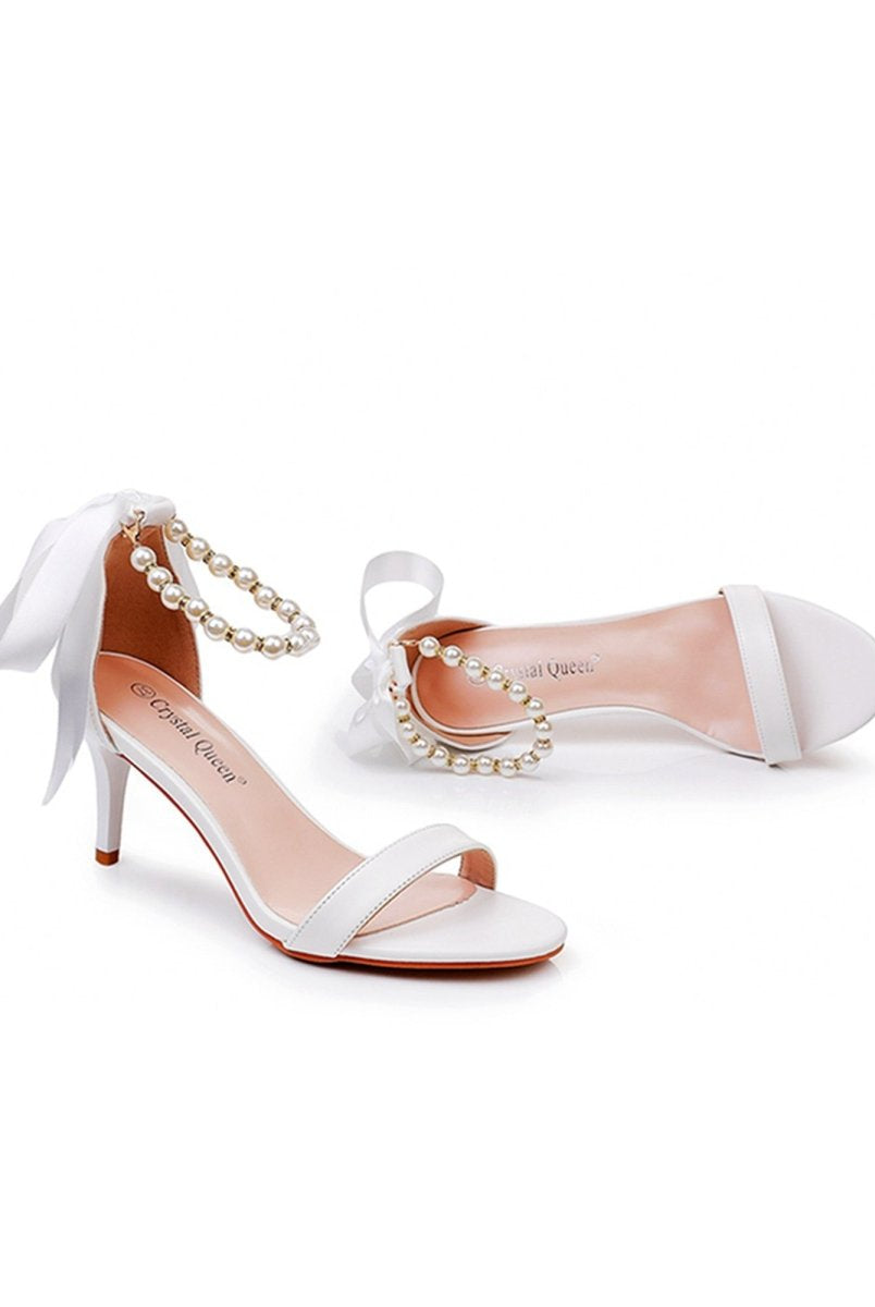 Open Toe Stiletto Ankle - Strap Women's Shoes - KissProm