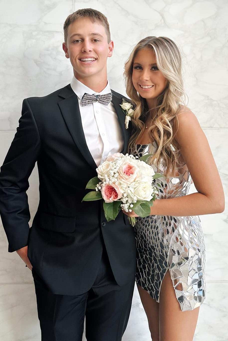 Elva | Blue Cut Glass Mirror Straps Mini Homecoming Dress with Slit