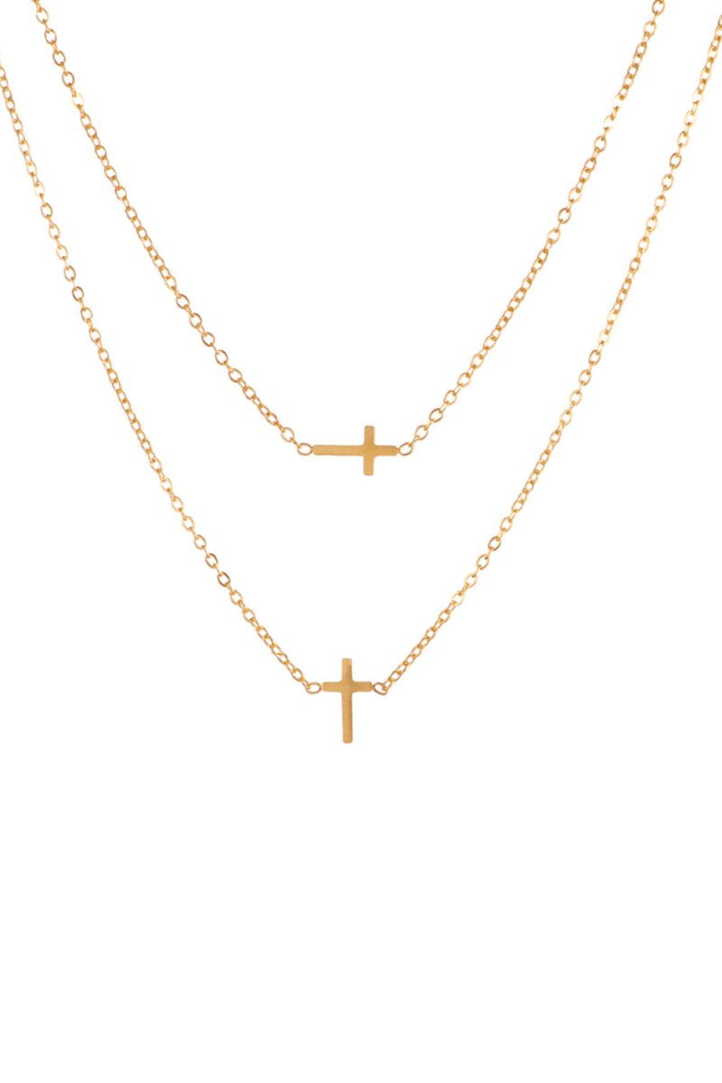 Gold Cross Pendant Necklace - KissProm