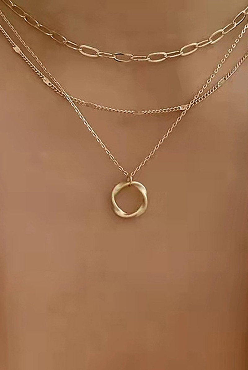 Simple Hoop Double Layer Necklace - KissProm