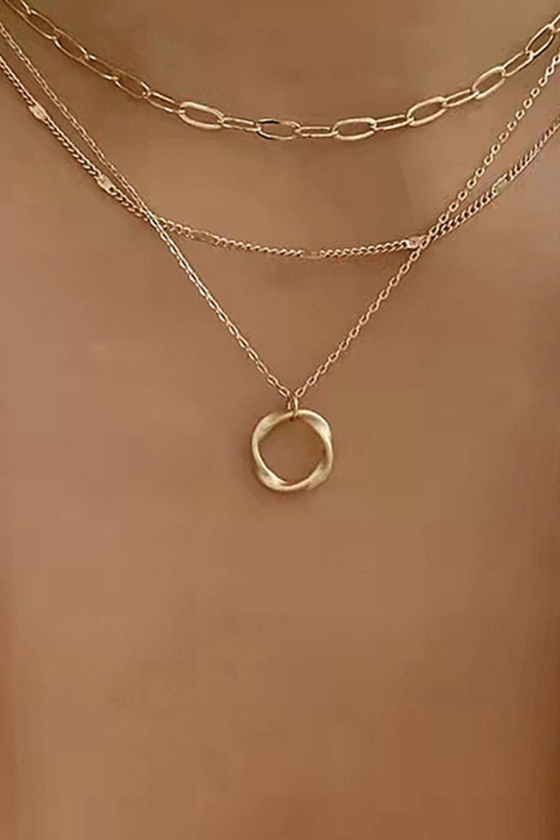 Simple Hoop Double Layer Necklace - KissProm