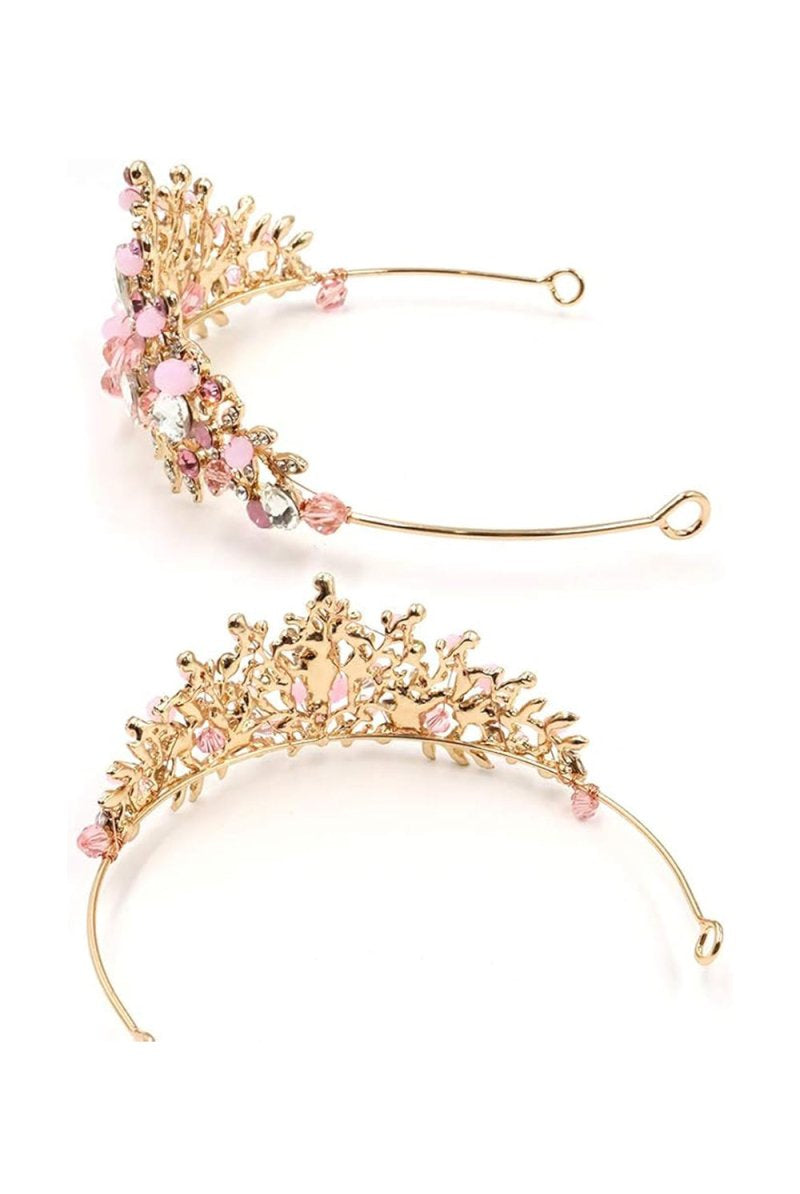Crystal - Embellished Tiara in Rose Gold - KissProm