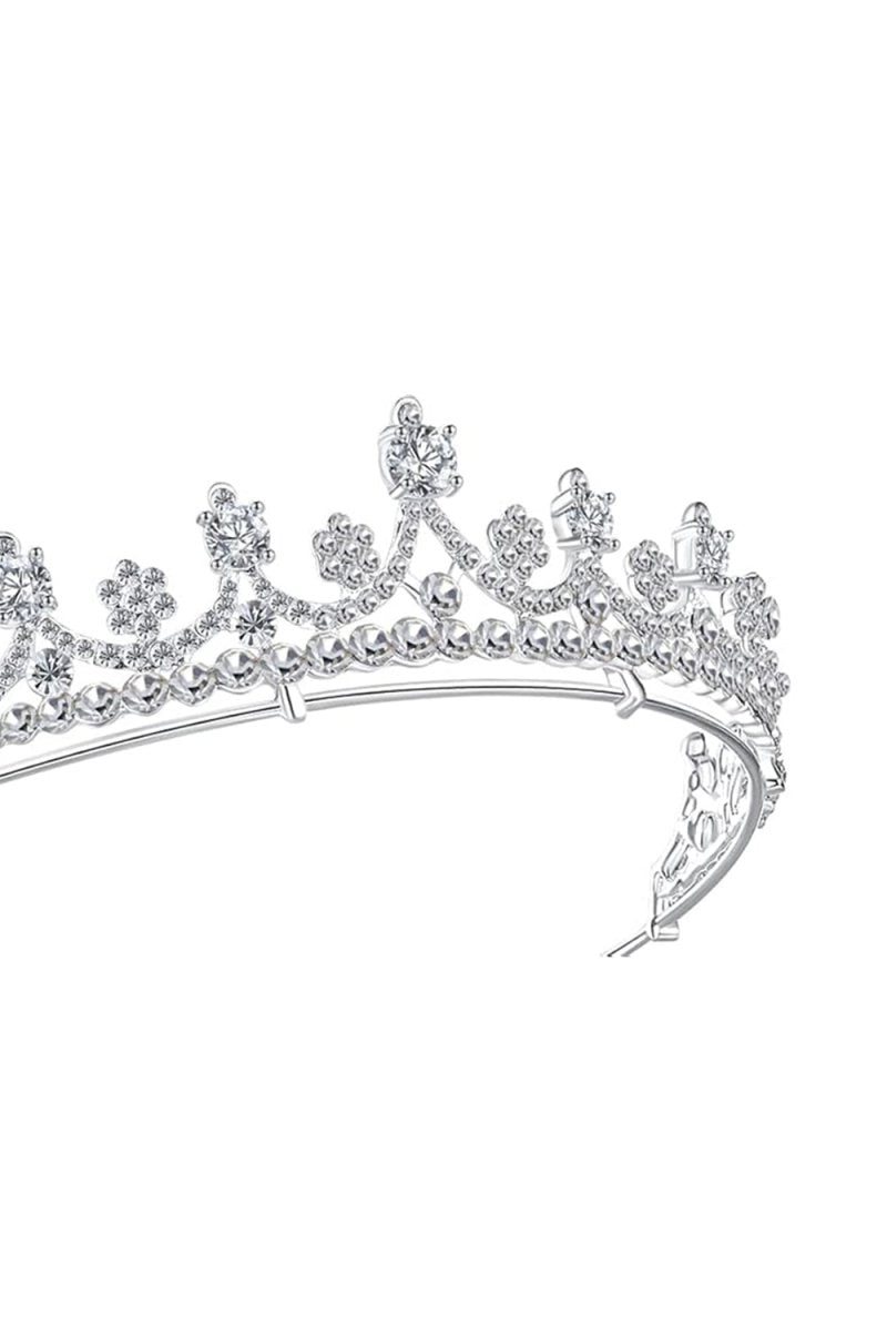 Shinny Zircons Delicate Royal Bridal Alloy Tiara - KissProm