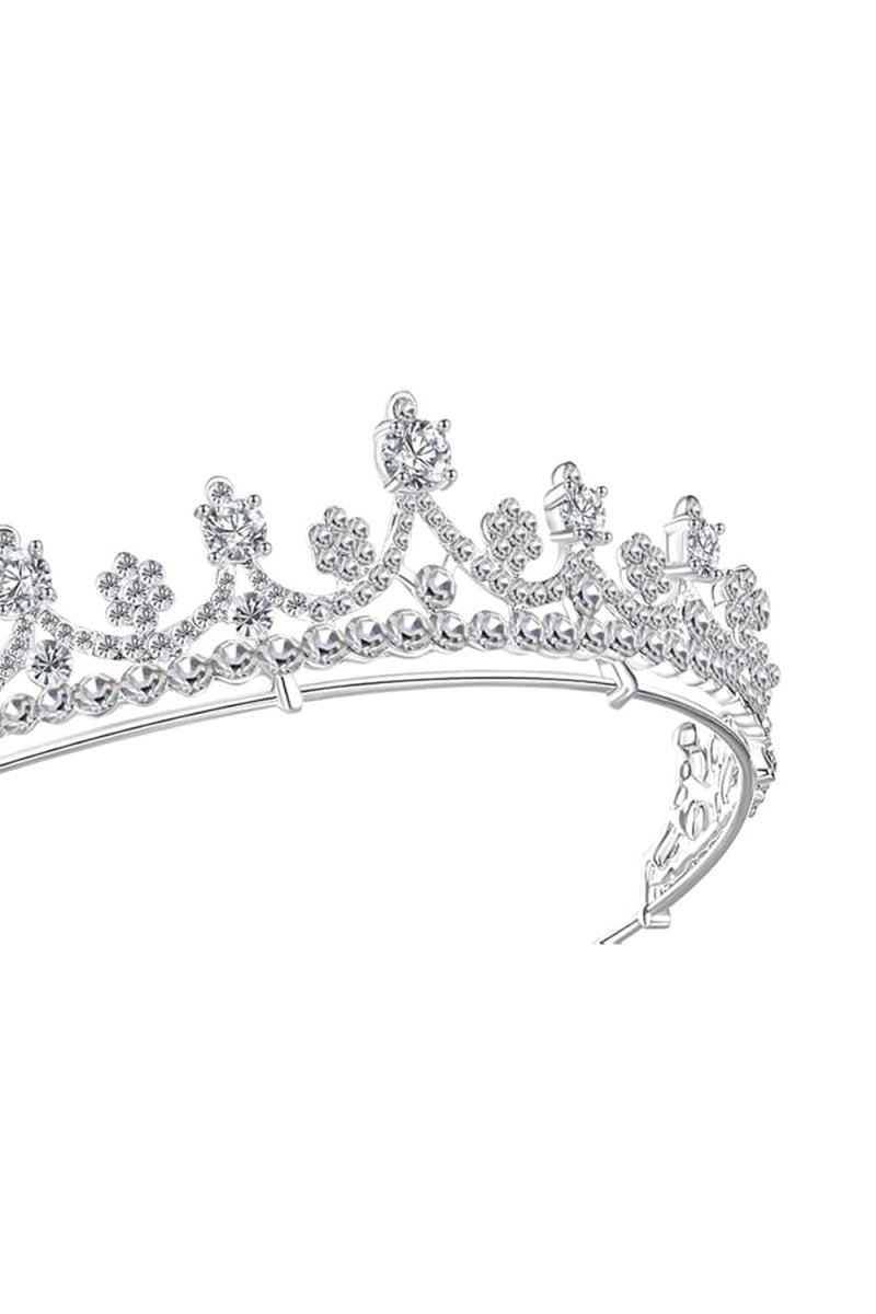 Shinny Zircons Delicate Royal Bridal Alloy Tiara - KissProm
