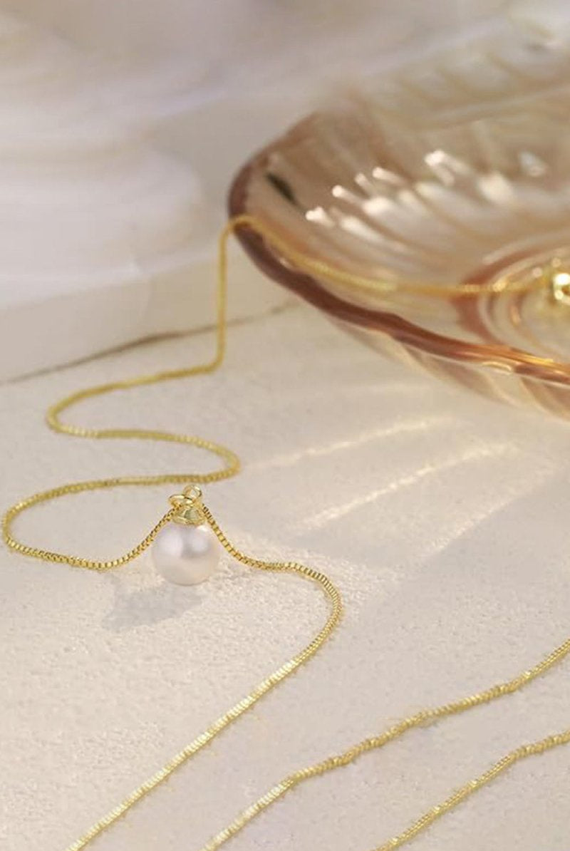 Gold Pearl Pendant Necklace - KissProm